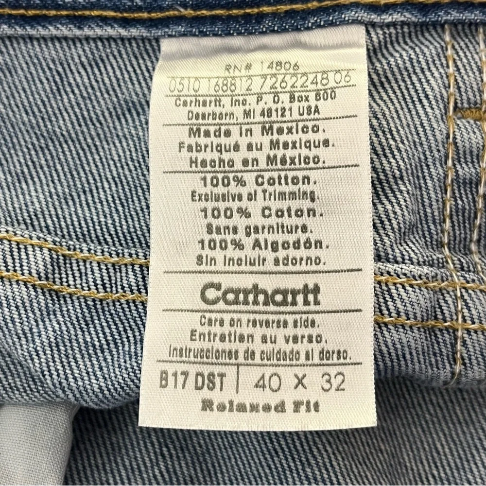 Carhartt Relaxed Fit Tapered Jeans Medium Wash 40x32